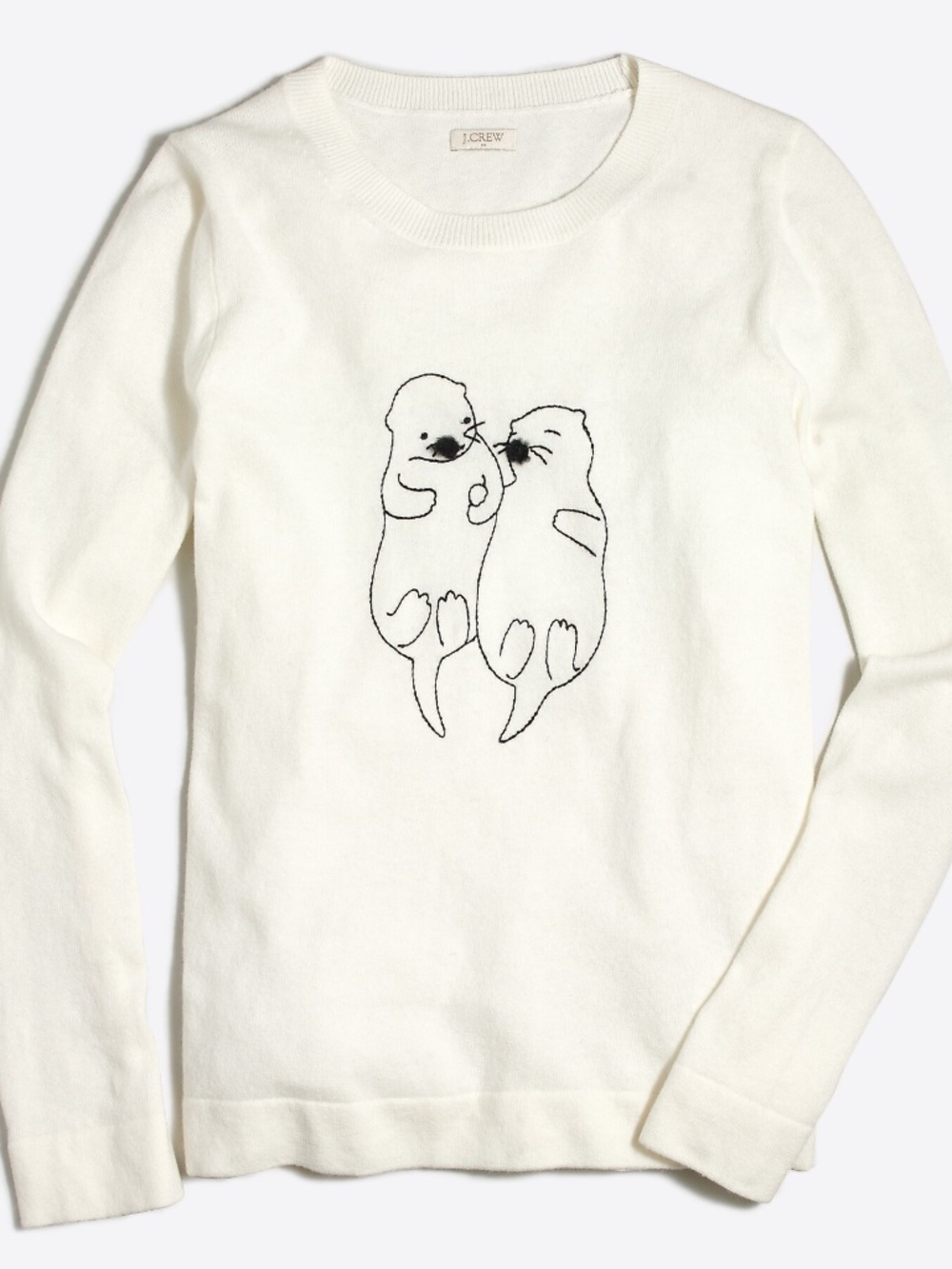 J.Crew Embroidered Otters Sweater
